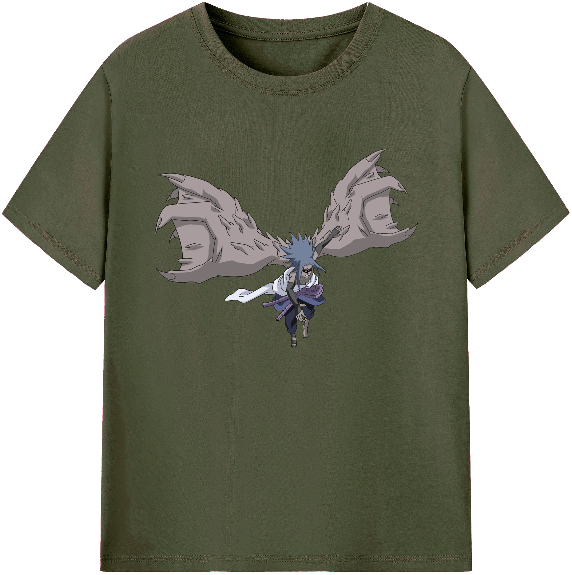 （画像用） NARUTO -ナルト- うちは サスケ Uchiha Sasuke 綿100％ メンズ半袖Tシャツ｜肌触りやわらか＆通気性